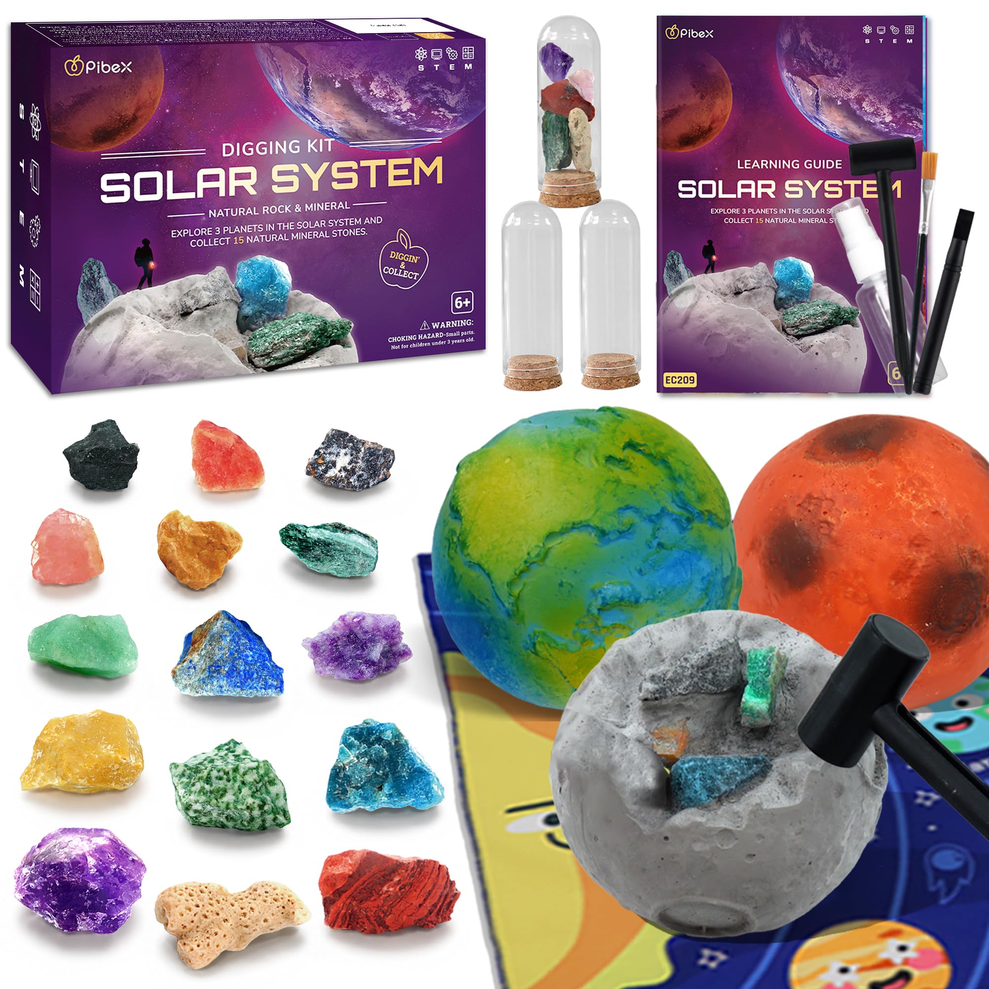 Amazon.com: PIBEX Solar System Gemstone Dig Kit, 15 Rocks