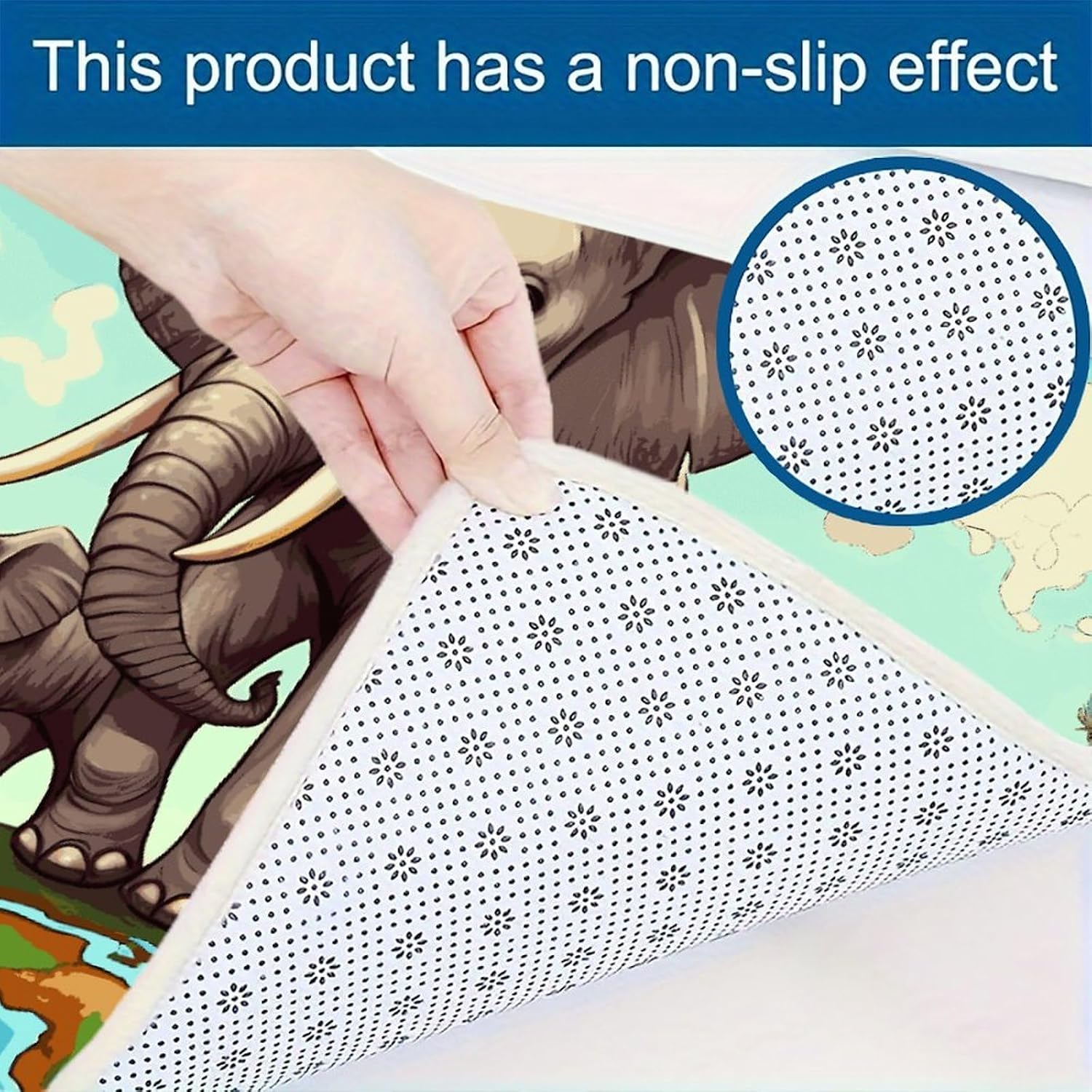 Elephants Kitchen Mats for Floor 3 Pcs Kitchen Rugs
