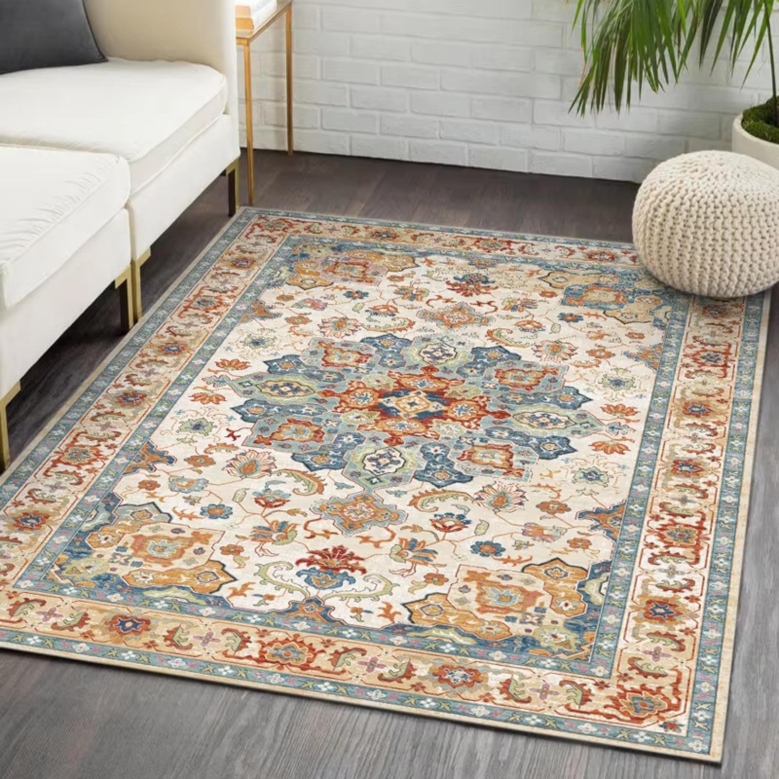Tapis marocain bohème rétro antidérapant lavable 120 x 170 cm