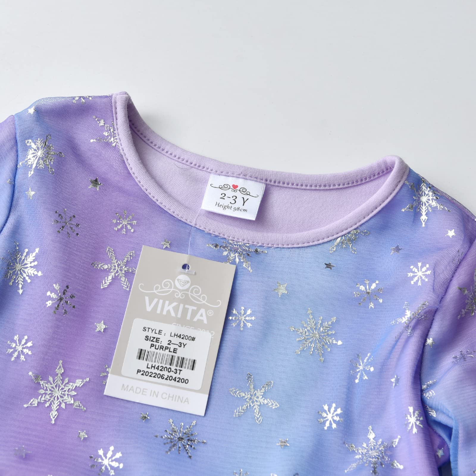 VIKITA Vestidos de invierno de manga larga para niñas pequeñas, vestidos de tul para fiestas de 2 a 12 años