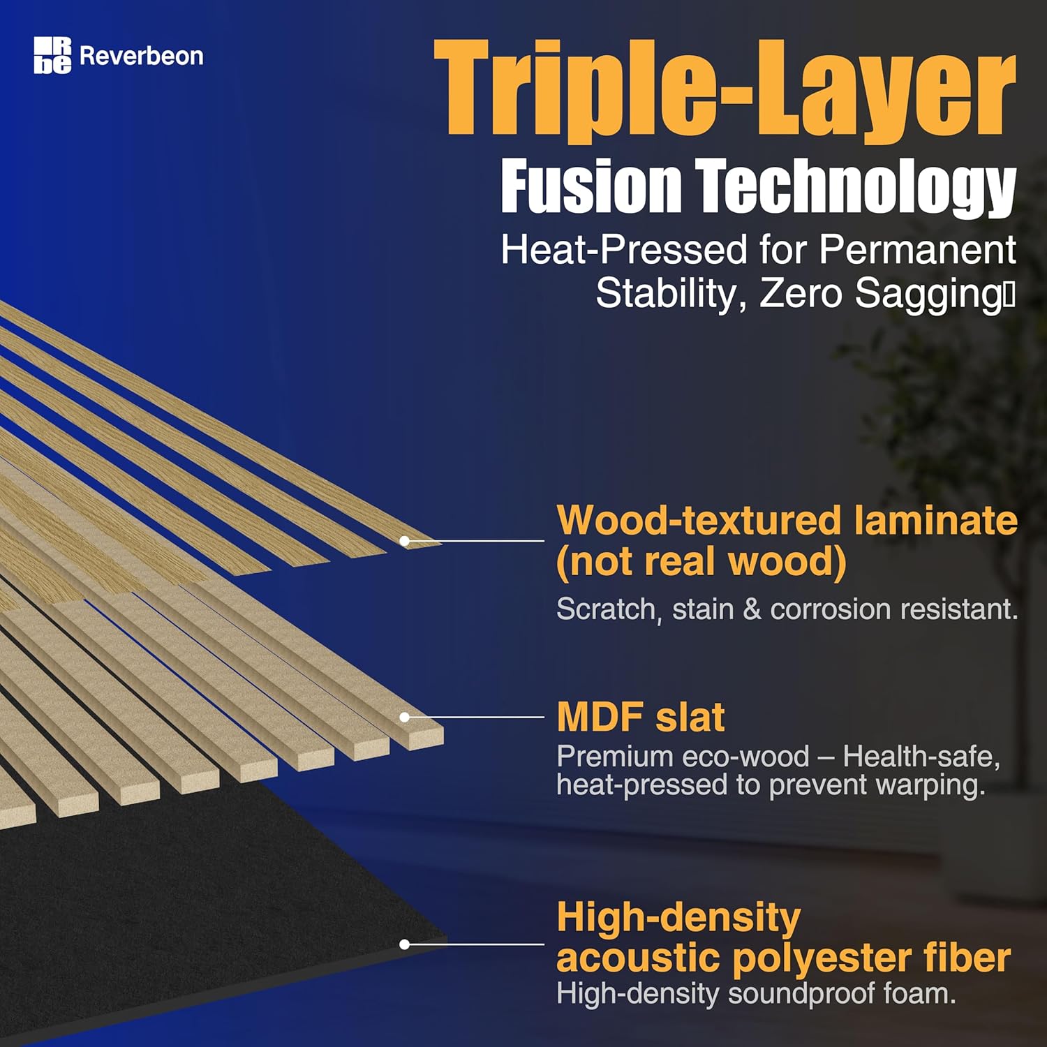 4PCS Acoustic Wood Slat Wall Panels, 47.2" x 12.8" Soundproof Panels for Walls, Sound Absorbing Panels for Interior Decor and Room Acoustic Treatment