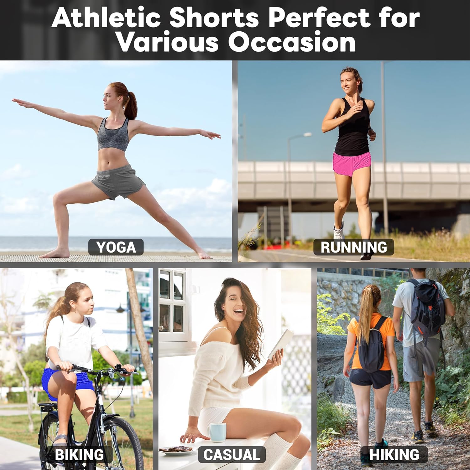 Ammiko Women's Athletic Shorts High Waist Elastic Running Shorts Zipper Pocket Quick Dry Casual Workout Shorts Liner - Image 6