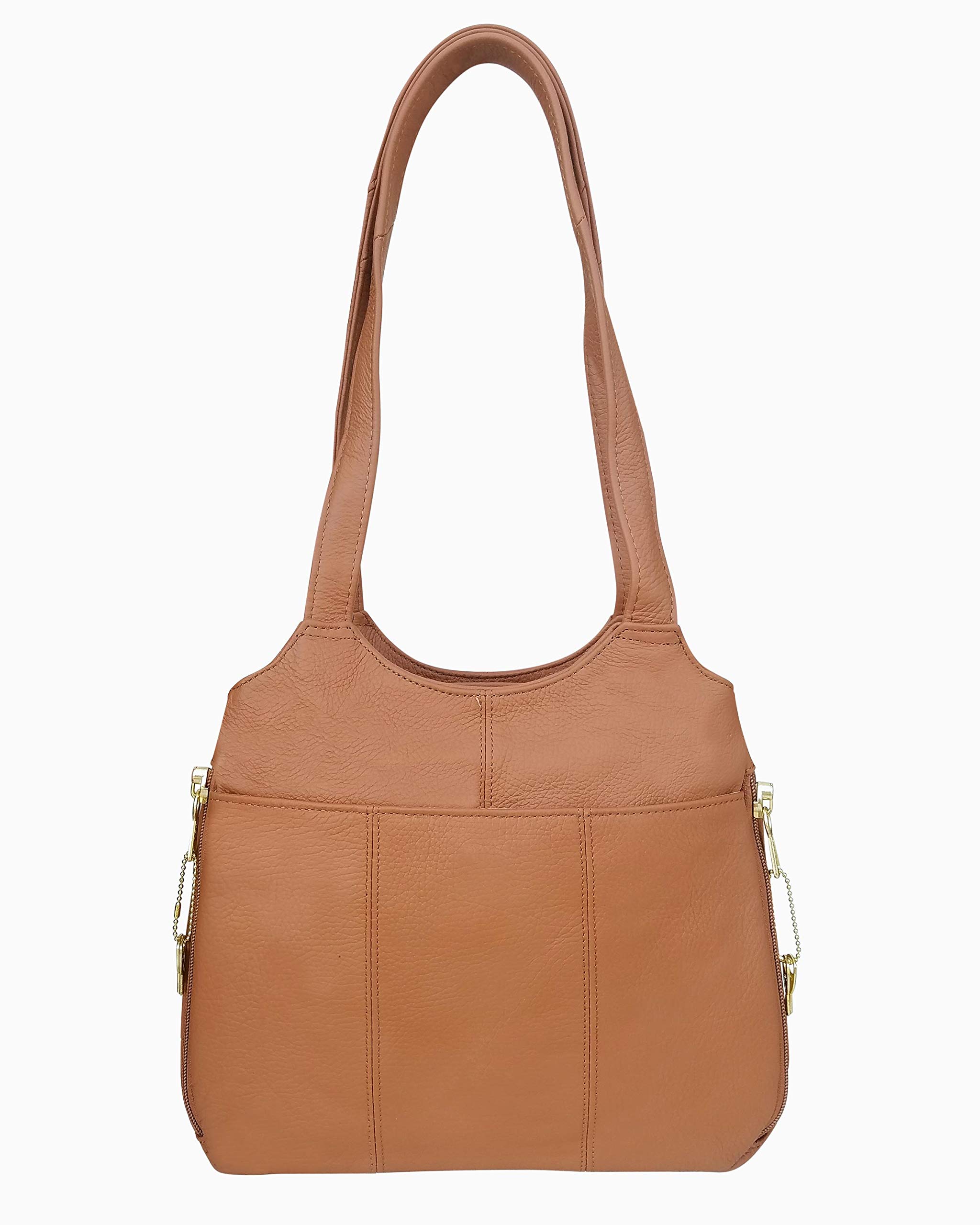 Roma Leathers Black Leather Pistol Concealment Shoulder Bag (Light Brown)