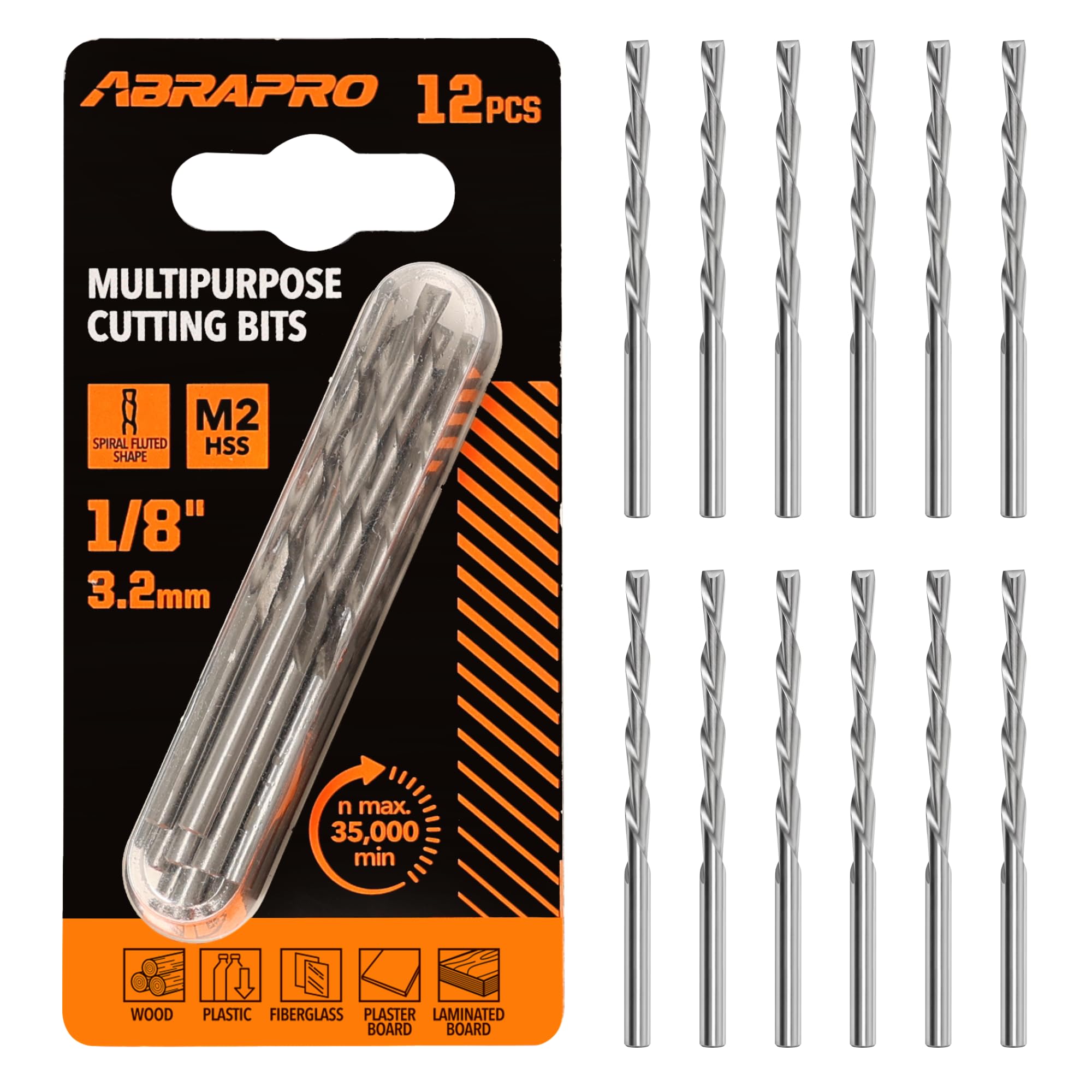 1/8" M2 Drill Bits - 12 Pack for Rotary Tools -1