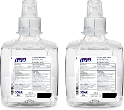 PURELL HEALTHY SOAP BAK E2 Antimicrobial Foam, Fragrance Free, 1200 mL Refill for PURELL CS6 Automatic Soap Dispenser (Pack of 2) - 6585-02 - Manufactured by GOJO, Inc.