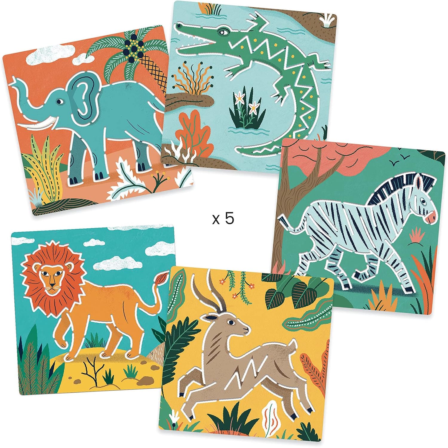 DESIGN BY 38916 Plantillas Animales salvajes (min. 2 u.) Stickers, Multicoloured