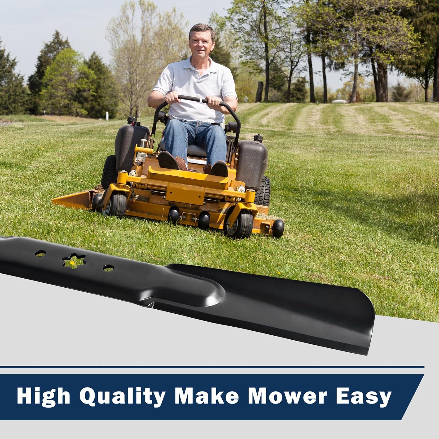 942-04290A 2-in-1 Cutting Lawn Mower Blade for 46 inch Deck, Fit for Cub-Cadet LTX1046 RZT-L46 XT1-LT46, Replace MTD Craftsman Troy-Bilt 742-04244, 742-04244A, 742-04290, 942-04244, 2 Pack
