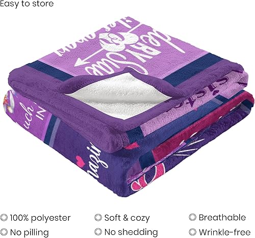 Miniatura 6 de Manta de regalo para hermana de 60 x 50 pulgadas, regalos para hermanas de hermana, regalos de cumpleaños para hermana de hermanas, regalos para