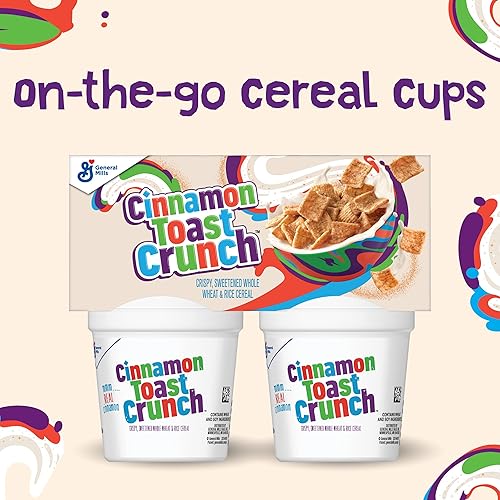 Miniatura 3 de Cinnamon Toast Crunch Cereal para el desayuno, paquete de 4 tazas de cereales de 8 onzas