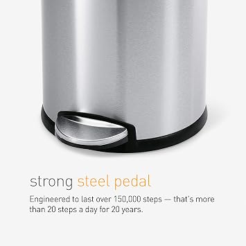 Simplehuman 4.5L Round Trash Can Step Can Pedal Lid Soft Close Trash Can Simplehuman