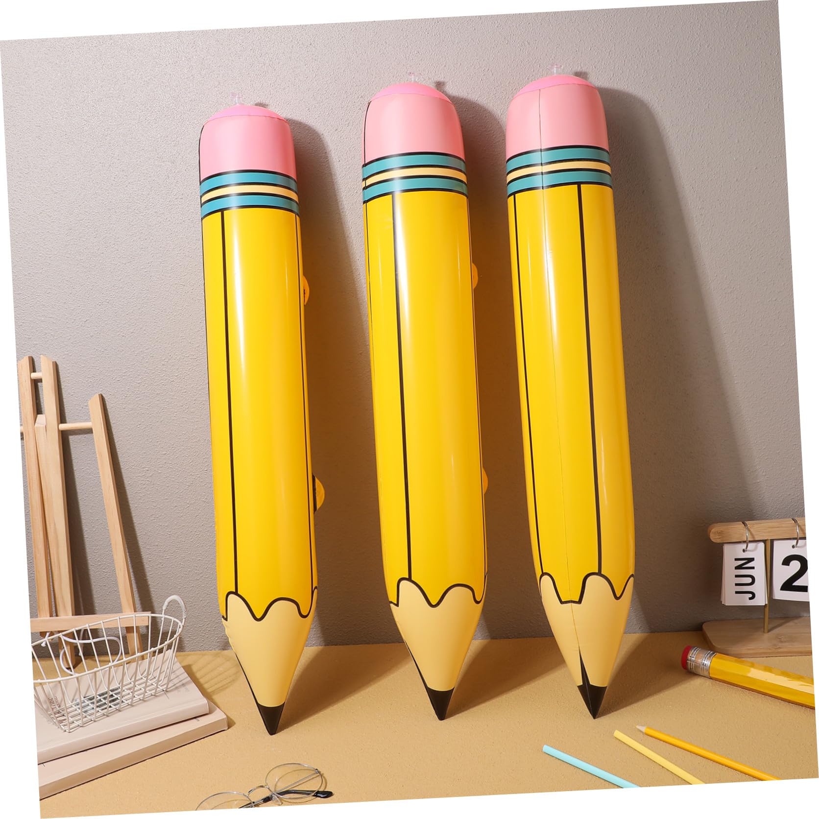 ERINGOGO 12 Stück Teiliges Aufblasbares Jumbo Bleistift aus Robustem PVC Realistische Schuldeko für Back-to-school Partys Wettbewerbe und Buchmessen Leicht Langlebig