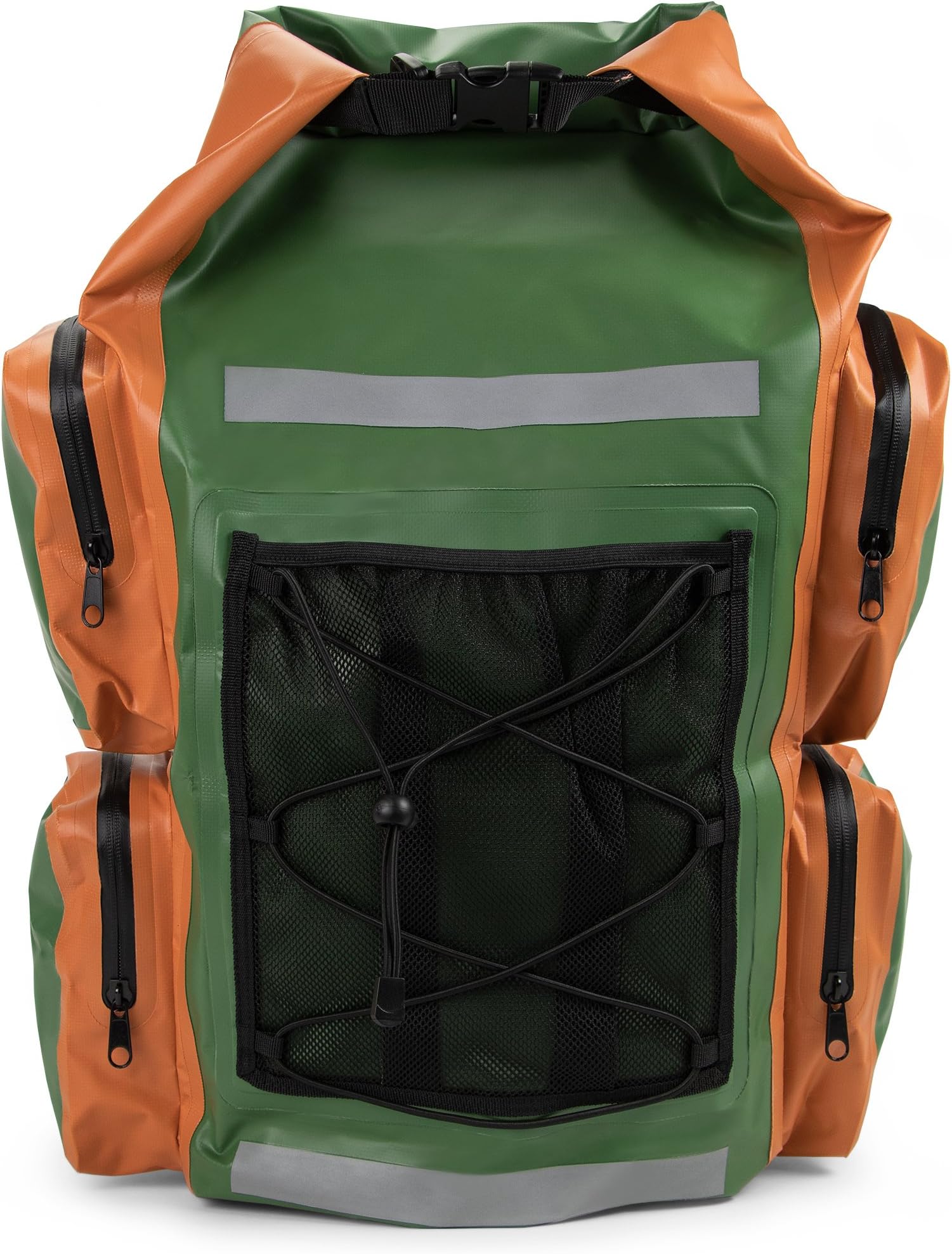 Dri-Tech Waterproof Dry Backpack, IP 66 Lightweight Roll-Top Dry Bag with Shoulder Straps & 5 Outer Pockets - Protect Valuables & Belongings for Camping & Outdoors