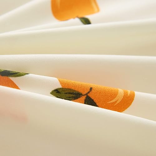 Miniatura 8 de LAMEJOR Juego de funda de edredón color blanco, tamaño Queen, diseño floral y hojas rojas, juego de ropa de cama suave de 3 piezas