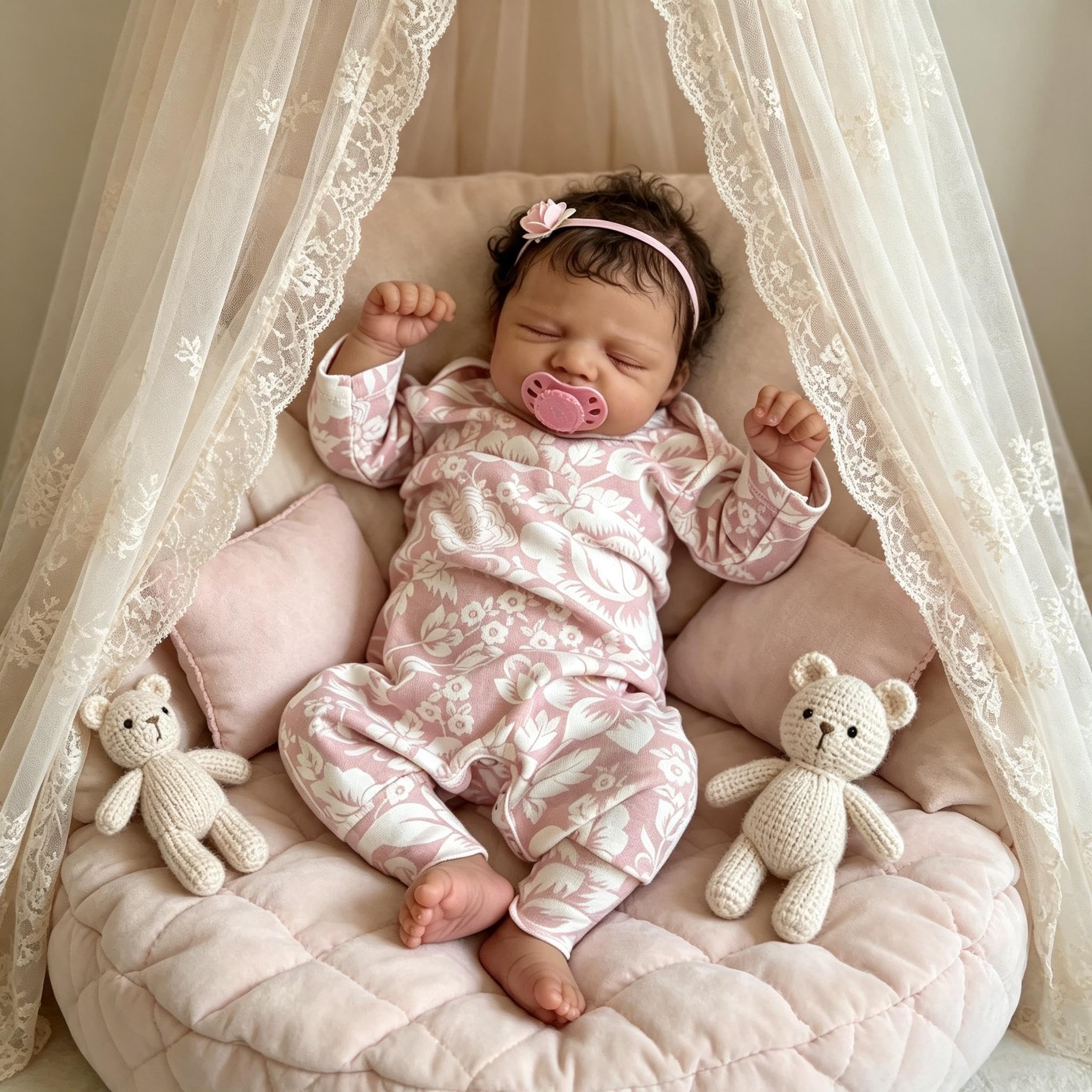 RXDOLL Muñecas de bebé afroamericanas realistas de silicona de cuerpo completo de vinilo de 18 pulgadas, muñecas de bebé recién nacidas realistas que parecen la vida real, regalos para niños a partir