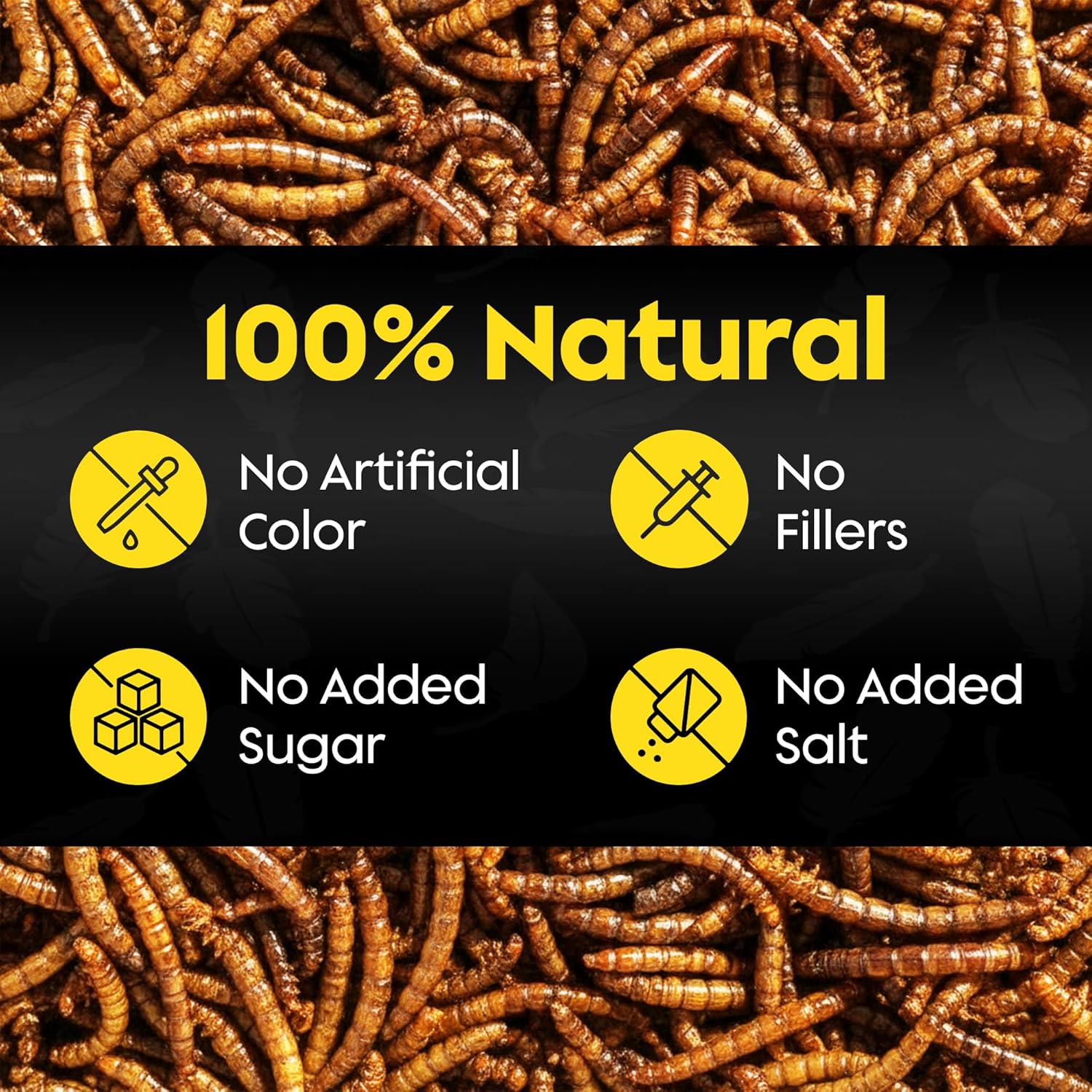 Dried Mealworms for Wild Birds - Crunchy Meal Worms for Wild Birds - High Protein Dried Mealworms for Bluebirds, Cardinals & Woodpeckers - Premium Backyard Bird Treat - All Natural Bird Food (5lbs)