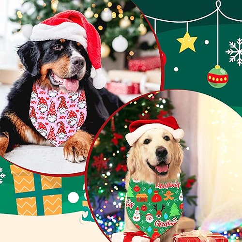 Miniatura 3 de 200 bandanas navideñas para perros, muñeco de nieve y Papá Noel, triangular, pañuelo ajustable para mascotas, pañuelo suave y cómodo para perros