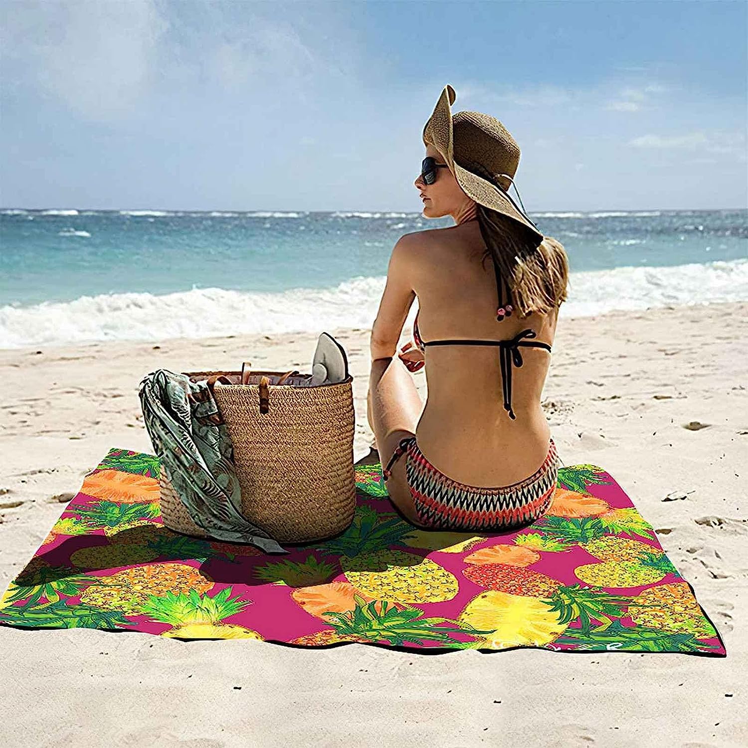 Telo Mare Microfibra Grande Frutto D'Oro 200 X 200 Cm, 3D Telo Mare Leggero Antisabbia Per Donna Uomo, Asciugamano Microfibra Asciugatura Rapida Per Bagno, Spiaggia, Campeggio, Viaggio -6R5L-P3B