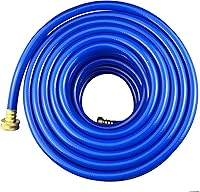 Vista 55 de Manguera de jardín de PVC de 1/2 pulgada, manguera de agua flexible con accesorios macho y hembra, sin fugas, resistente, para uso doméstico, al