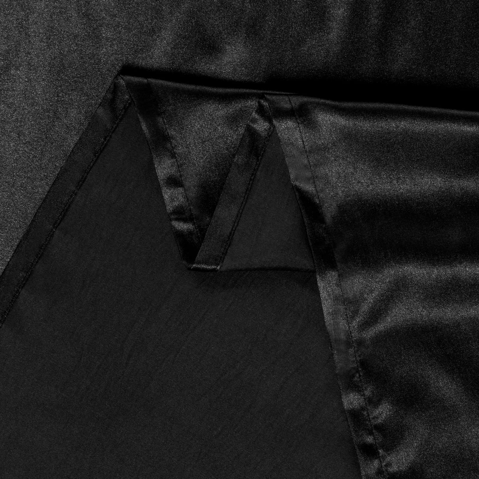 TREELY Funda de almohada de satén para cabello y piel, funda de almohada de satén sedoso de 20 x 48 pulgadas con cierre de sobre, color negro