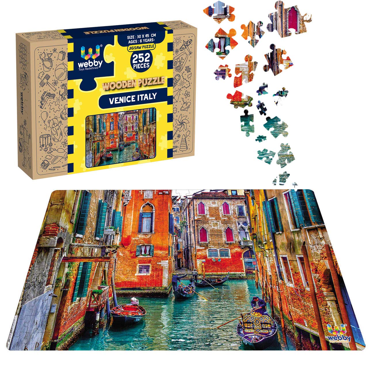 Webby Kids Venice, Italy Wooden Jigsaw Puzzle, 252 Pieces (B08HJYNXBH) Amazon Price History, Amazon Price Tracker