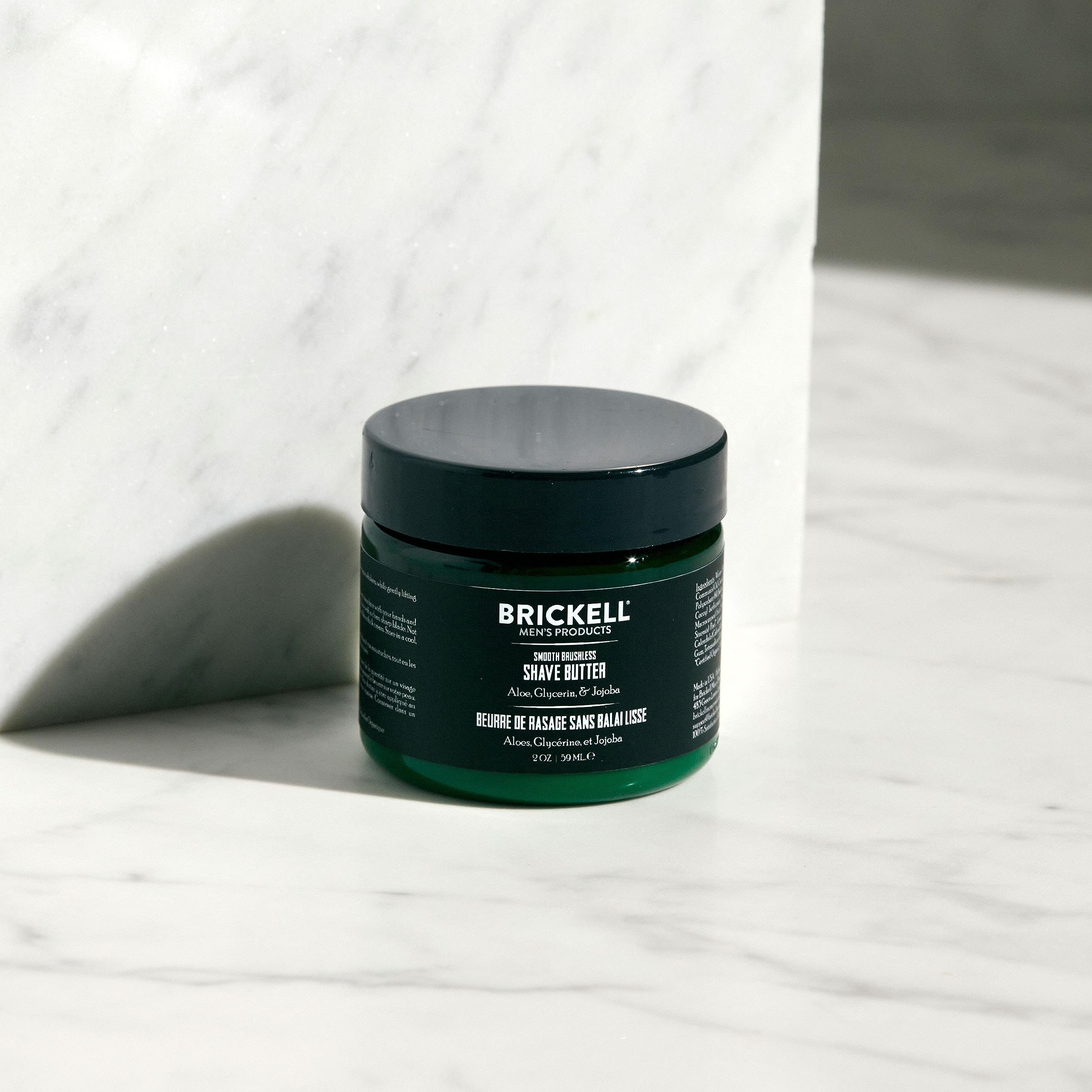 Brickell Men's Burro da barba liscia senza pennello per Uomo, Lozione da Barba Liscia Naturale e Biologica, 59ml, Naturale ed Organico, Non profumata