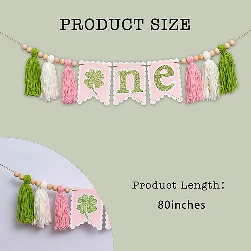 Miniatura 5 de UDORE - Cartel para silla alta del Día de San Patricio, suministros para fiesta de primer cumpleaños, letrero de trébol de cuatro hojas, accesorios