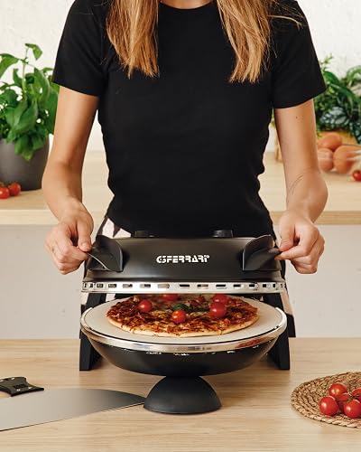 G3 Ferrari G10006 - Piedra refractaria única, Pizza Express Delizia, Horno Pizza, 1200W, 400°C, Negro - 2