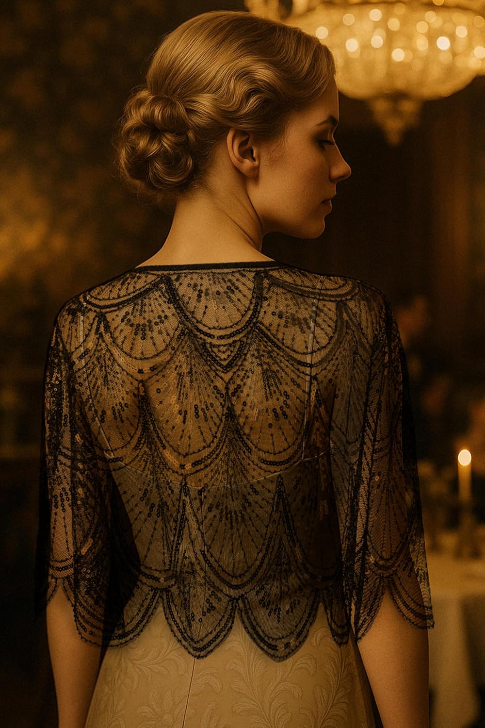 BABEYOND 1920s Shawl Wraps for Women, Sequin Beaded Shawls and Wraps for Evening Dresses Party - Image 4