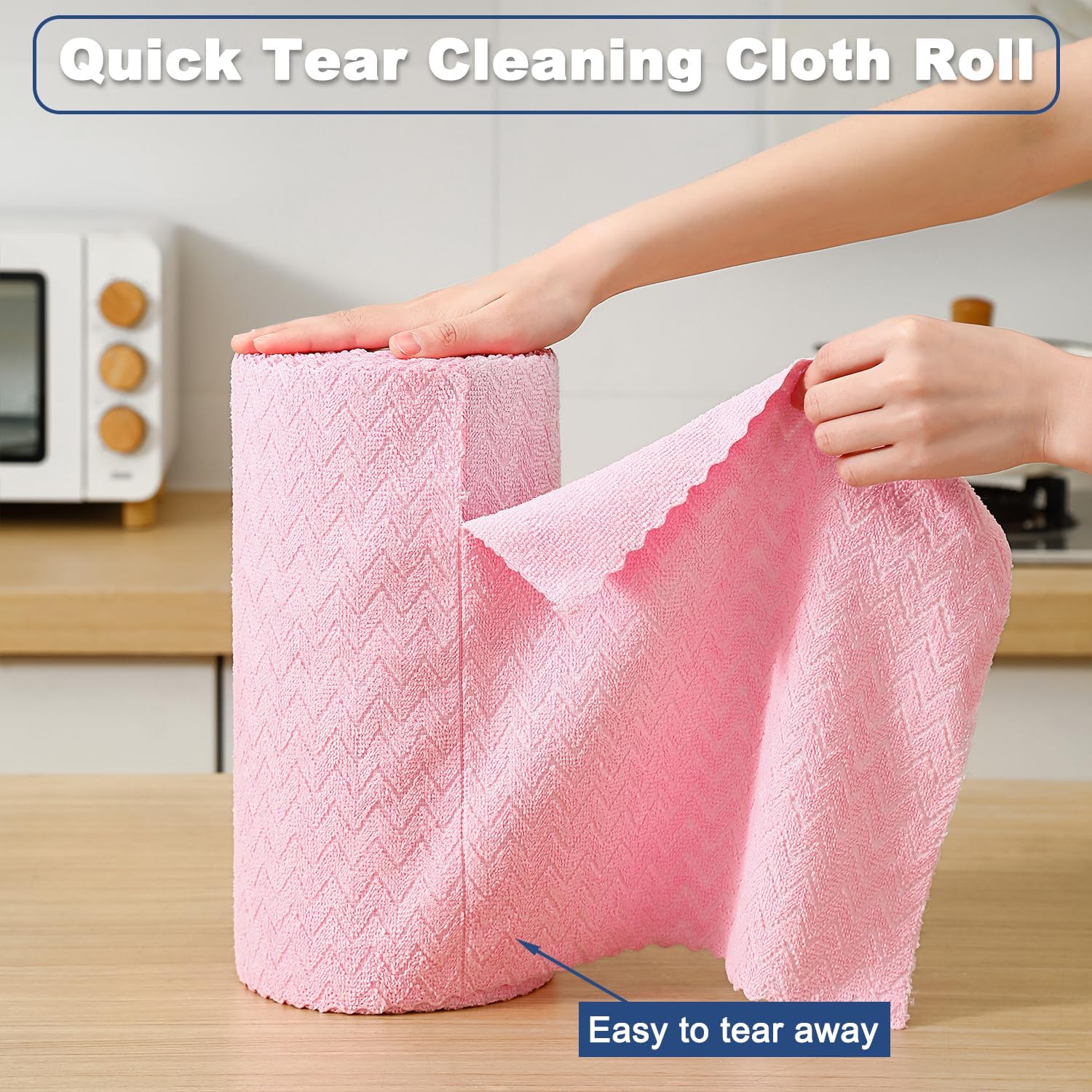 80 Pack Microfiber Cleaning Cloth Roll Reusable Paper Towels 12"x12" Tear Away Cloth,Absorbent Dish Rags for House Kitchen,Wash Cloths,Lint Free Rags for Window Cars Cleaning Supplies