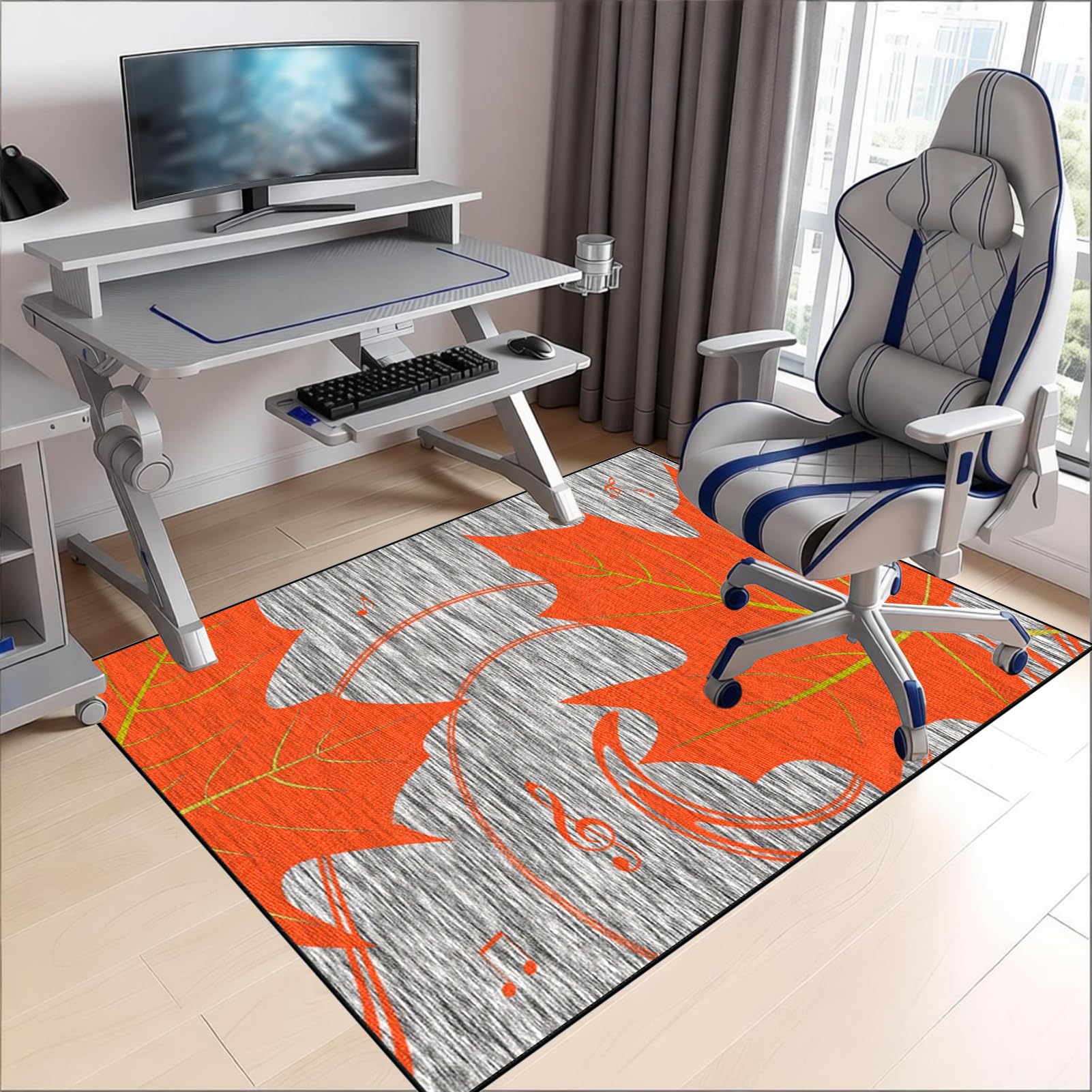 Fzamudng 90 x 140 cm Office Chair Mat for Carpet and Hardwood Floor, Gaming Chair Mat, Desk Protector Mat, Carpet Protector Chair Mat for Office Chair, Floor Mat Anti Slip for Home Office Gaming Room