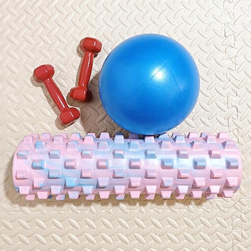 Miniatura 7 de Mini pelota de ejercicio de 9 pulgadas, superficie antideslizante portátil, pelota de yoga y pilates para entrenamiento de núcleo, fitness, uso en