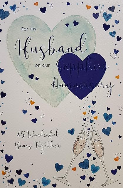 For My Husband On Our Sapphire Wedding Anniversary Card