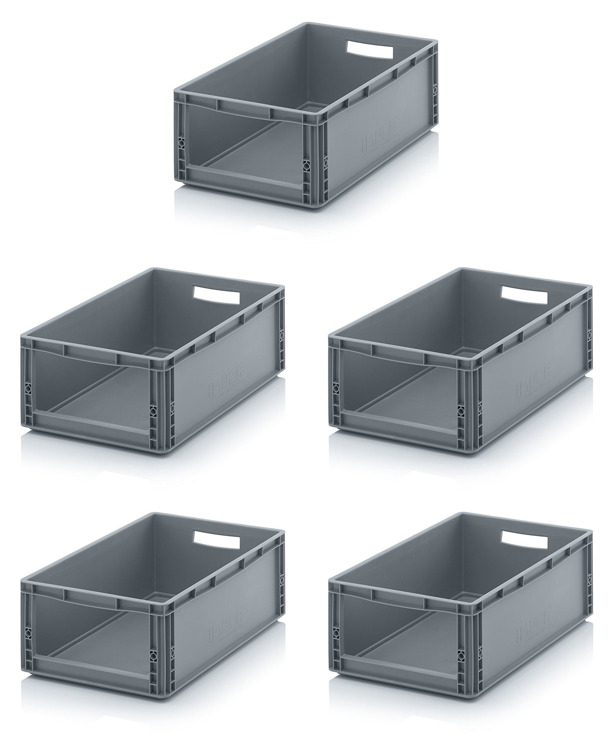 Auer Euro Sichtlagerkasten 60x40x22 cm 5er Set