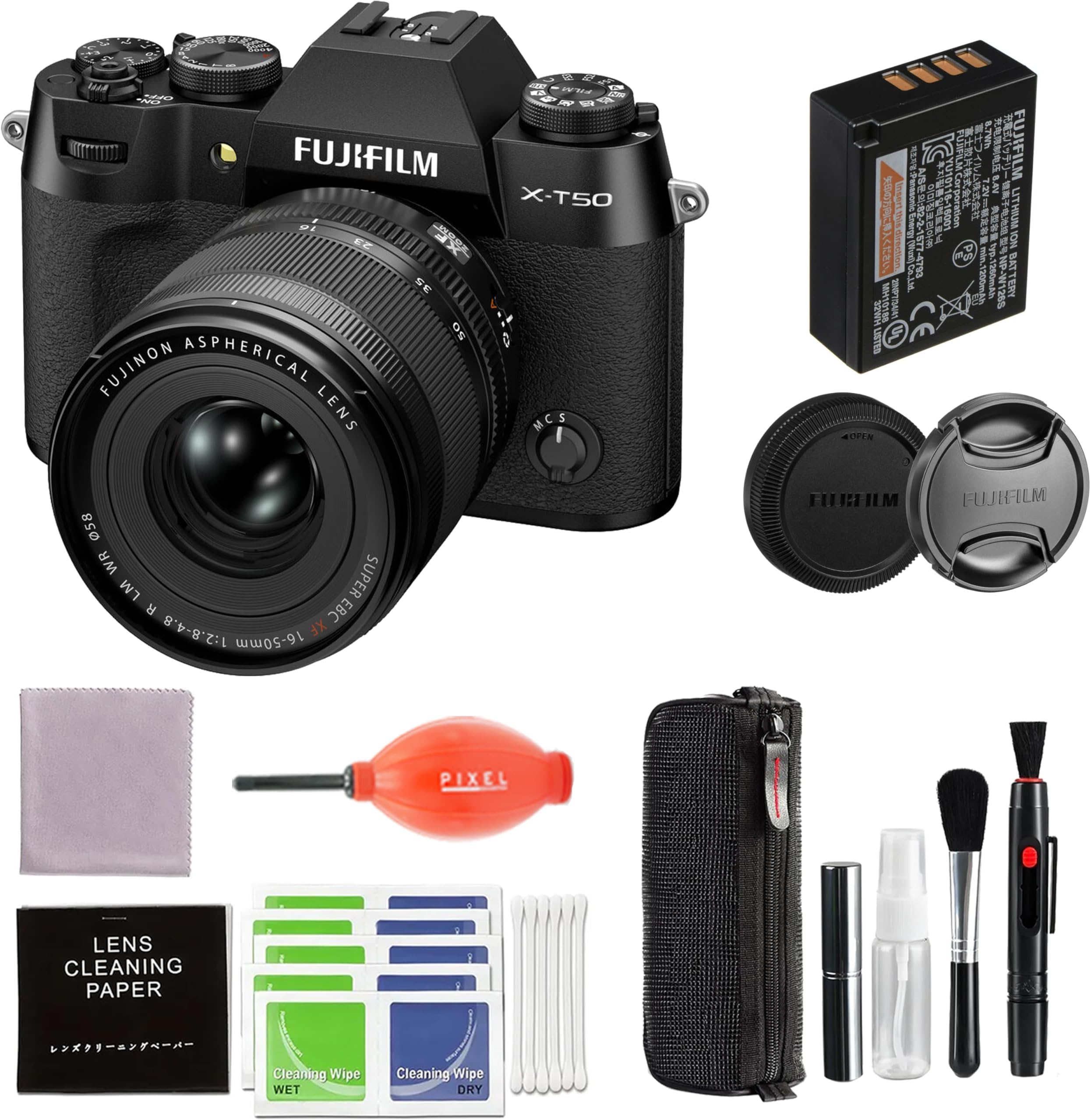 X-T50 Mirrorless Digital Camera XF16-50mmF2.8-4.8 R LM WR Lens Kit - Black Bundle with Additional Accessories