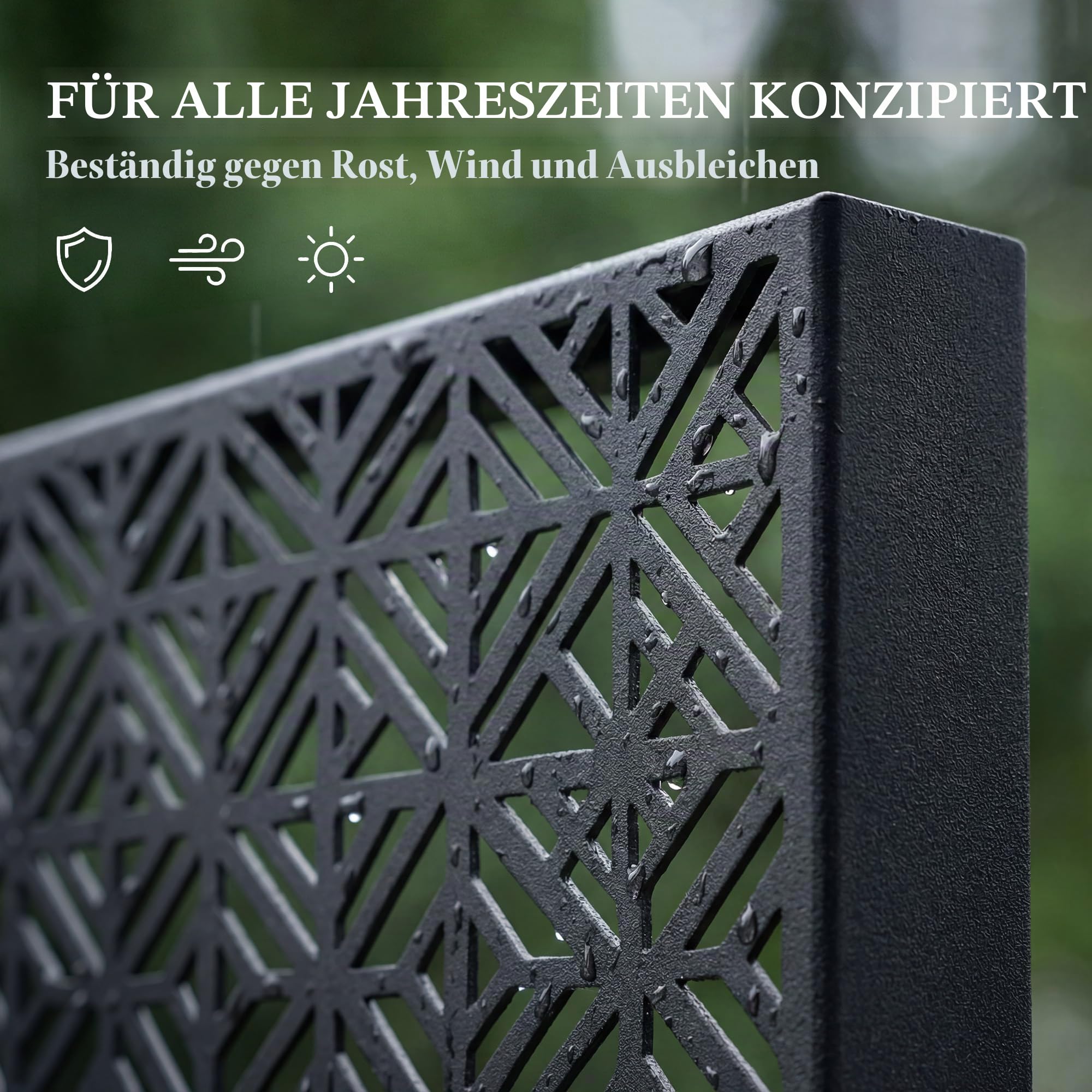 Outsunny Dekorativer Außensichtschutz 92x40x192cm Schwarz