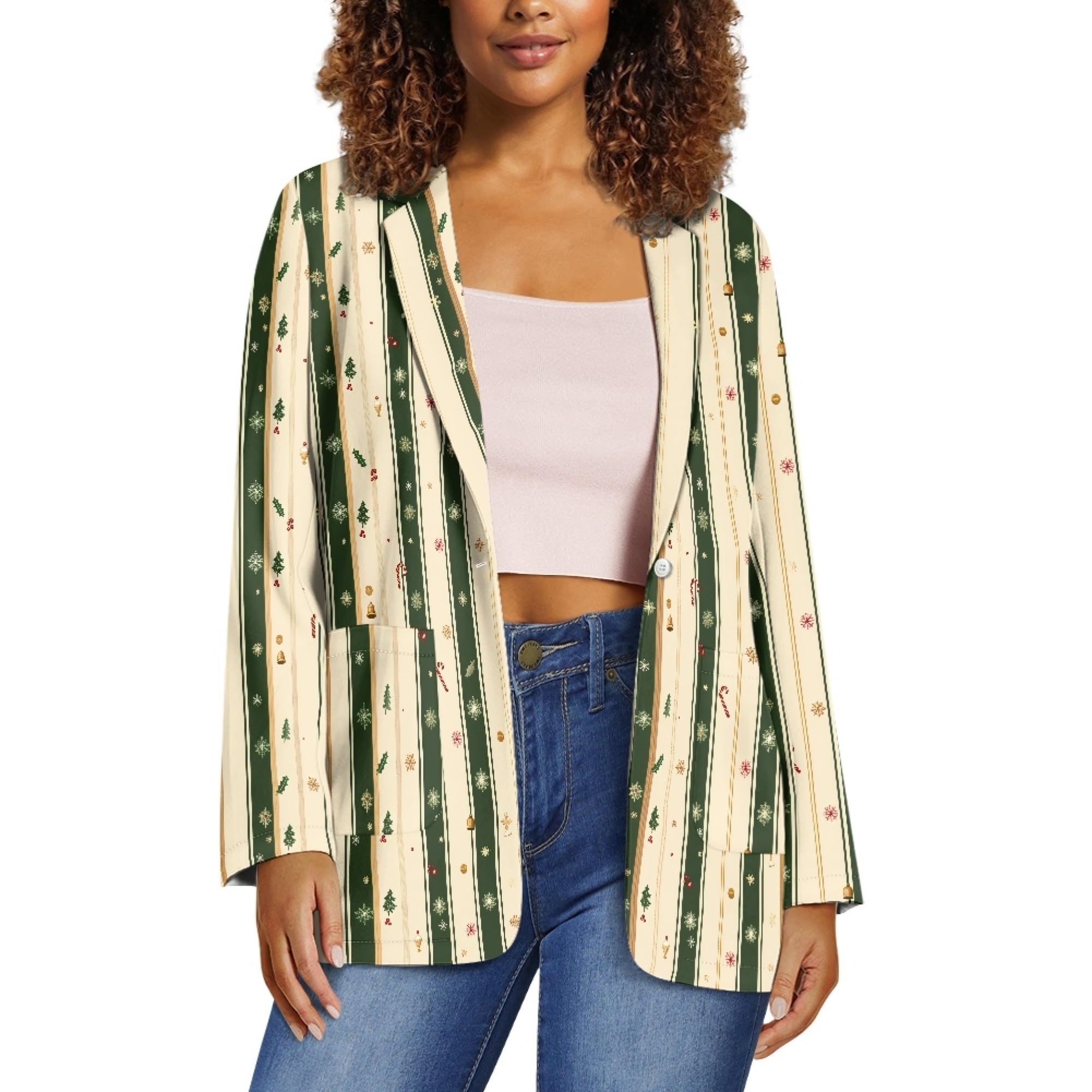 Womens Casual Blazer Long Sleeve Lightweight Open Front Work Office Jacket Slim Fit Suit Coat 2XS-3XL