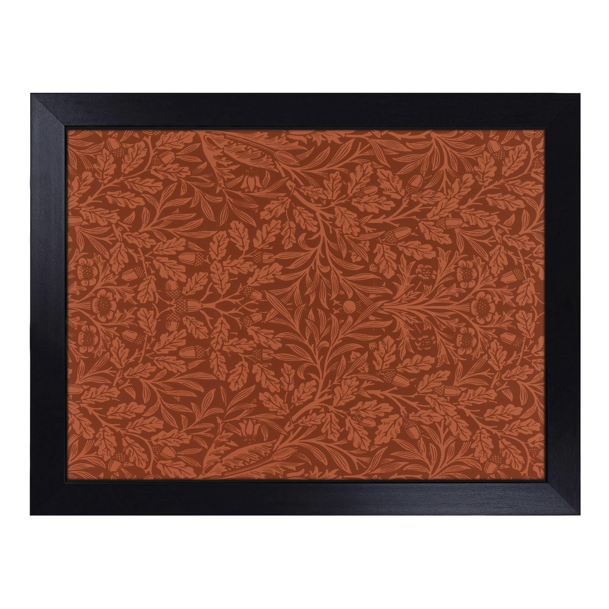 Acorns And Oak Leaves Print By William Morris | Lap Tray with Bean Bag Cushions | Padded Cushion Base | Portable TV Tray Table for Eating, Working, Crafting, or Laptop Use