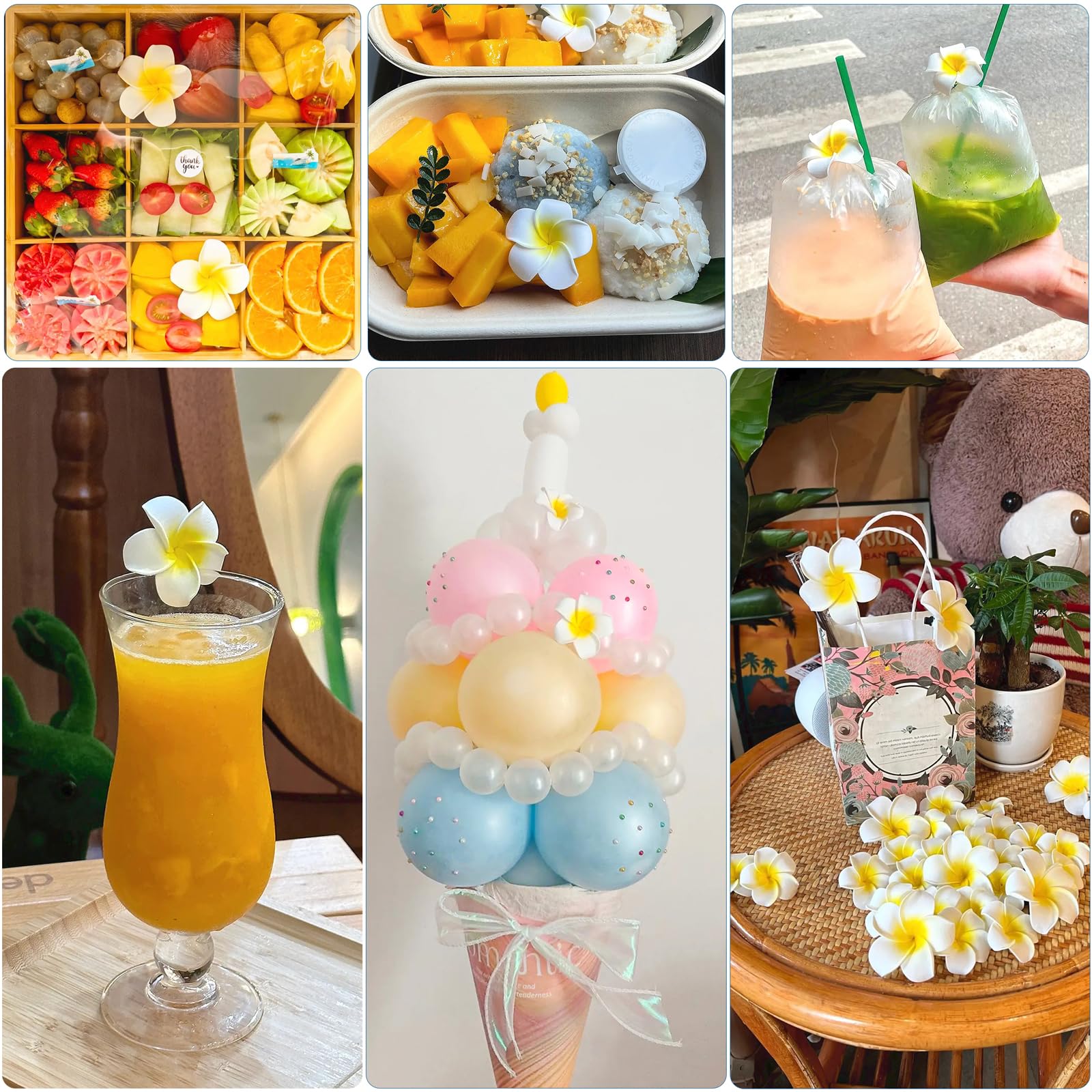 100 szt., 7 cm, biała pianka, hawajskie Frangipani, sztuczne płatki kwiatów plumerii, do spinek do włosów, czapki, czapki, panny młodej, domu, na ślub, plażę, dekoracje imprezowe