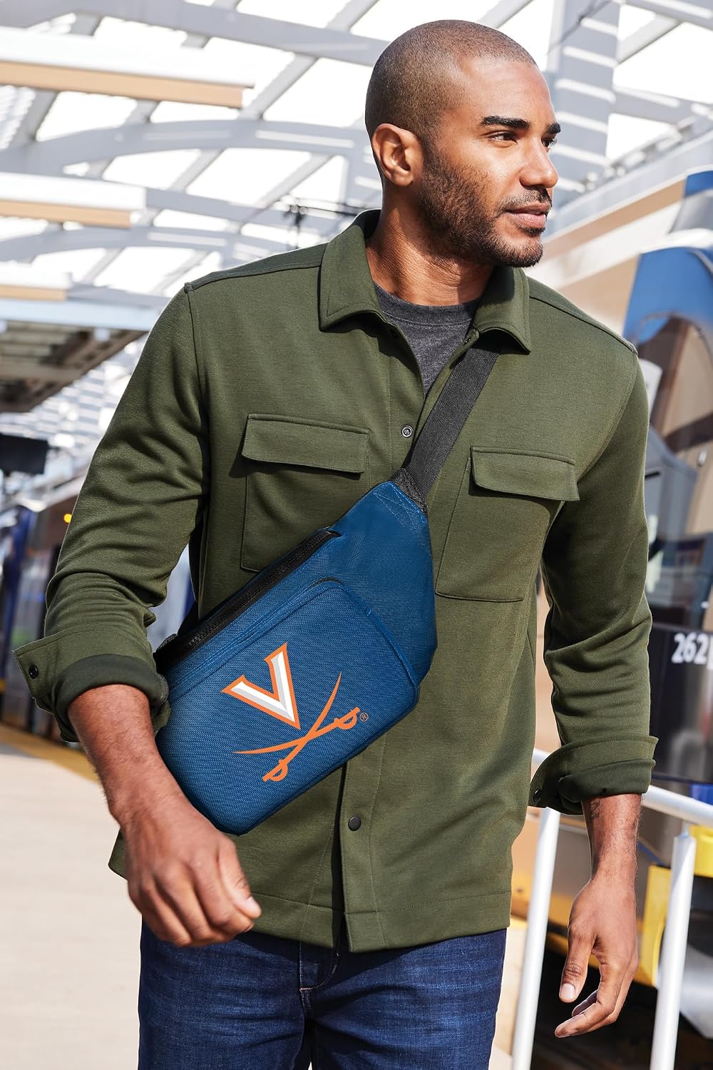 Large UVA Waist Pack or Mens Crossbody Bag - Versatile Travel, Sports, or Gameday Bag For University of Virginia Fans and Alumni, Men or Women