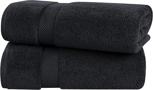 Miniatura 1 de SUPERIOR Zero Twist - Juego de toallas de baño 100% de algodón, supersuaves, esponjosas y absorbentes, de calidad prémium, para baño, color negro