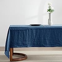 Vista 16 de EVERLY 100% Pure Linen Rectangle Tablecloths 60x84Inches for Dining,Buffet Parties,Picnic,Events,Weddings and Restaurants,Decorative Black
