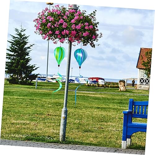 Miniatura 5 de Yardwe 2 piezas de globos de aire caliente hilanderos de viento fáciles de instalar adornos decorativos de jardín para decoración al aire libre
