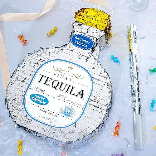 Miniatura 433 de WERNNSAI - Piñata de sirena plegable, piñata de cumpleaños con flecos que incluye cuerda para jalar, venda y bate. Decoraciones