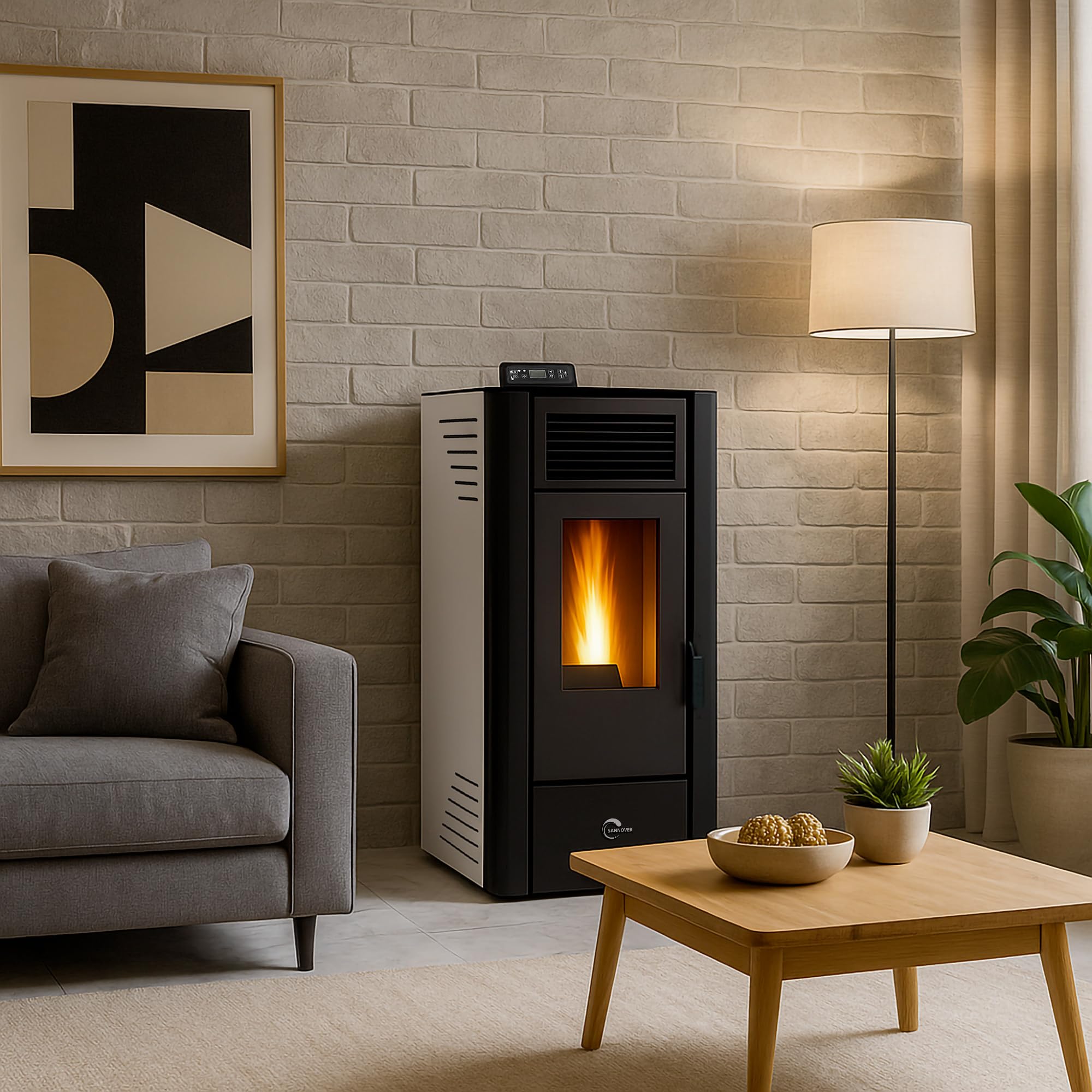 Patelnia na pellet pneumatyczny Anita 10 kW Sannover White