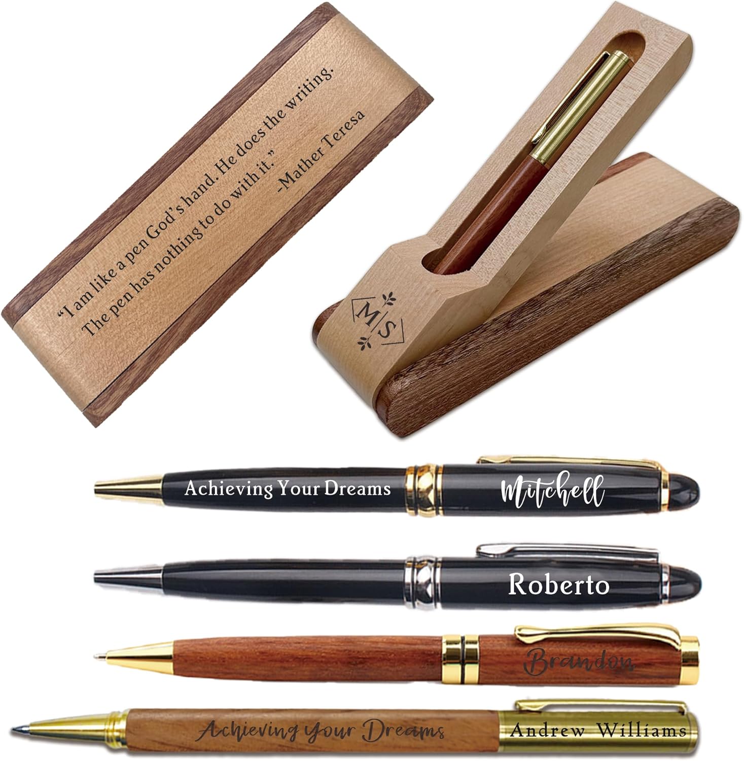 8th Anniversary Ballpoint Pen Set Gift for Couple, 8 Year Bronze Anniversary Keepsake, 8 Year Anniversary Wedding Gifts for Wife, Husband, 8 years Marriage Gift Executive Pen Present for Men Women