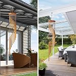 Fohil Wind Chimes, 36" Large Memorial Wind Chimes Outdoor with 18 Aluminum Alloy Tubes and Hook, Best Gift for Christmas,Mom,Grandma, Patio,Garden,Balcony, Courtyard and Outside Home Decor (Gold)