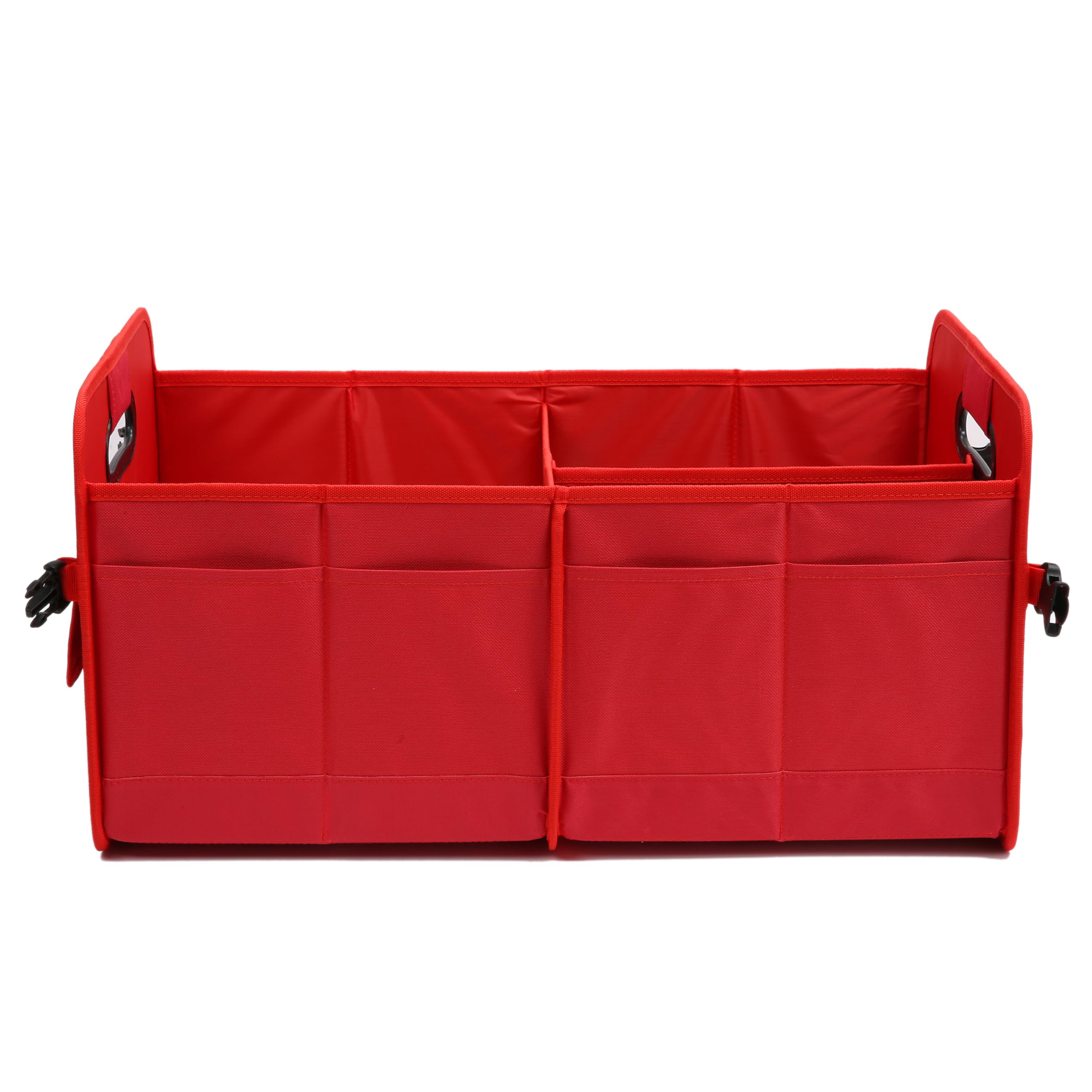 Car Trunk Organizer Car Storage Organizer Collapsible Multi Compartment Car Organizer Adjustable Straps Car Organizer for SUV(Red)
