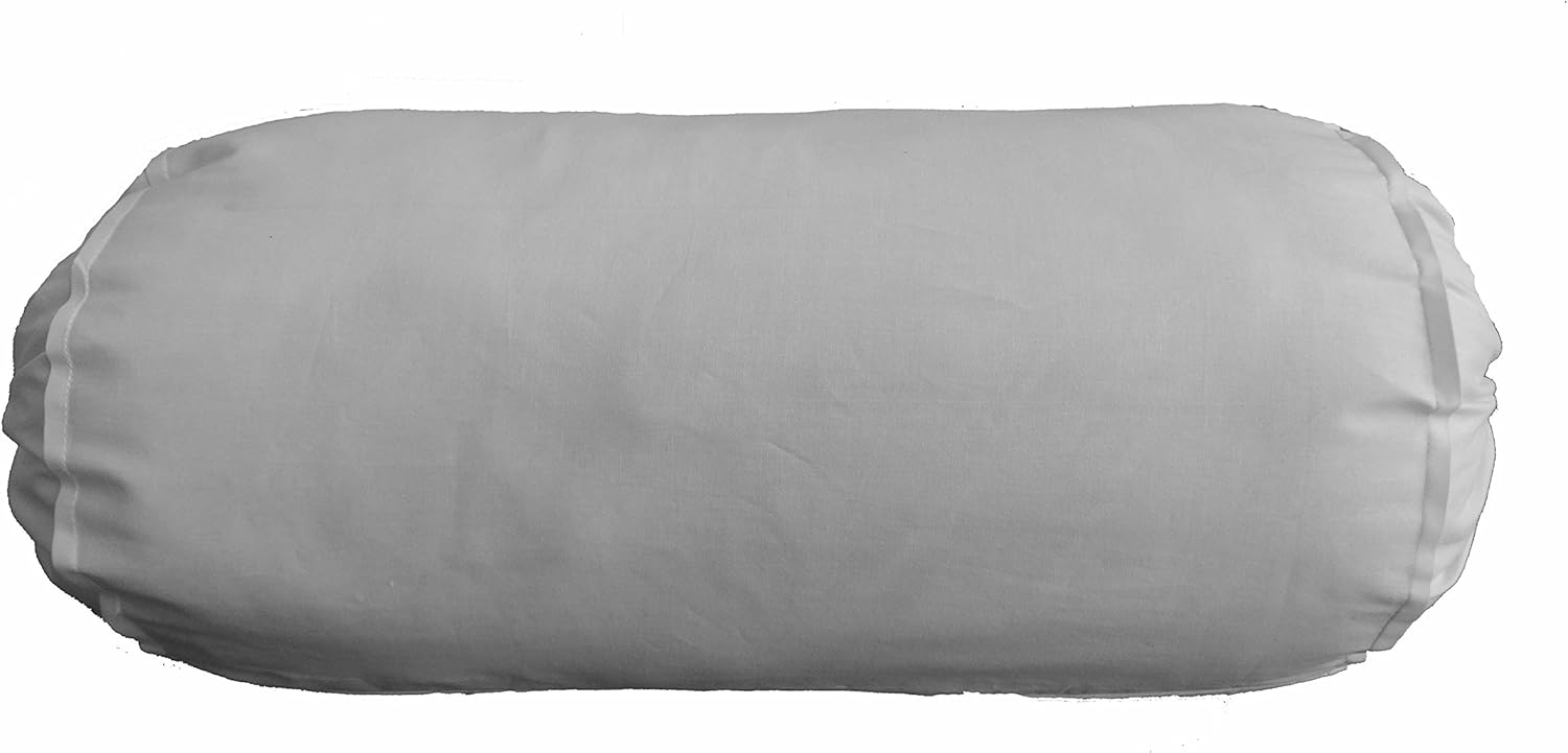 Ivory Long Bolster Pillowcase - Yoga Massage Round Bolster Cover for Bed Sofa Chair Couch Lounge Cotton 9" Diameter x 42" Long (22 cm Diameter x 107 cm Long) Removable Cover