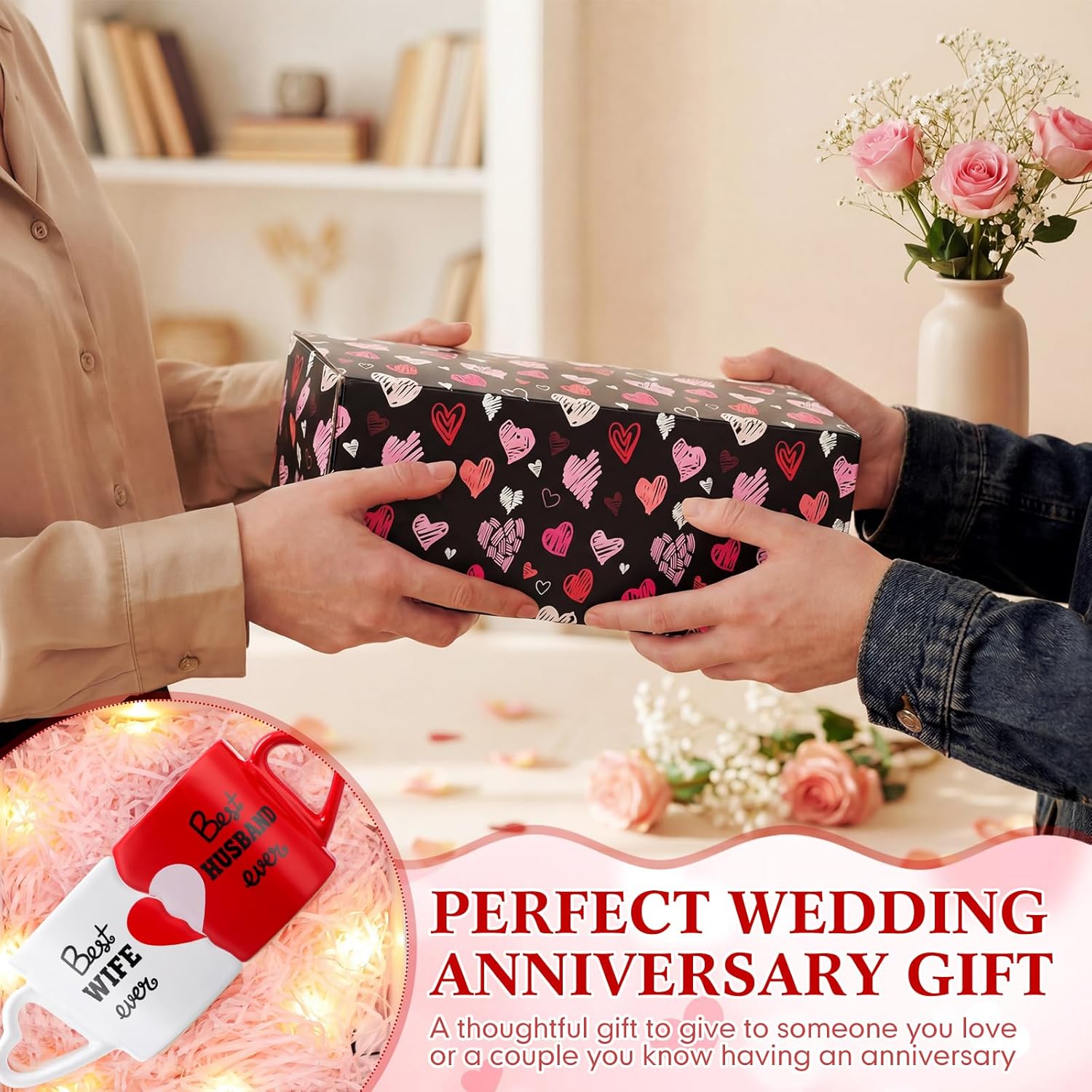 2 Pcs Engagement Gifts for Couple Wife and Husband Gifts Valentines Couple Coffee Mugs 2026 Ceramic Wedding Gift with Gift Box for His and Her Mr with Mrs Bride Groom Friend Housewarming - Image 4