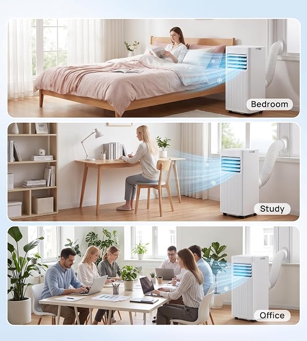 Uthfy 10,000 BTU Portable Air Conditioners, 4-in-1 Portable AC Unit with Cool, Fan, Dehumidifier, Sleep Mode, 24H Timer, Up to 450 Sq.Ft Air Conditioner for Home, Bedroom, Office, Window Kit & Remote by Uthfy - Used condition - Image 7
